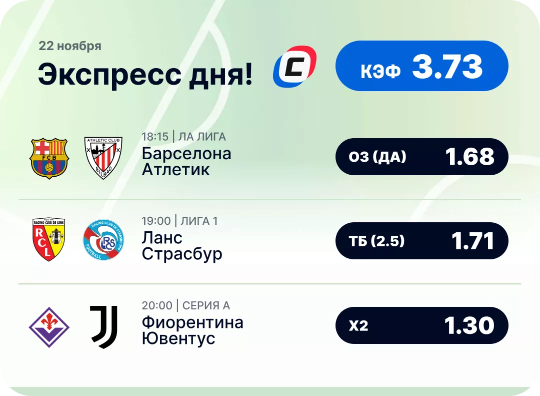 Футбольный экспресс дня на сегодня Футбольный экспресс дня на 22 ноября №2