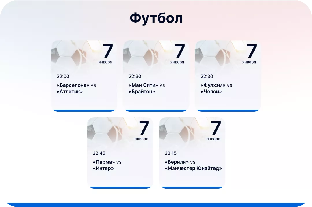 Футбольные события для ставок 7 января