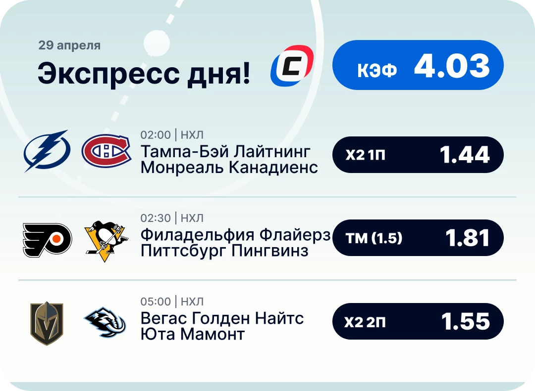 Хоккейный экспресс дня на 29 апреля