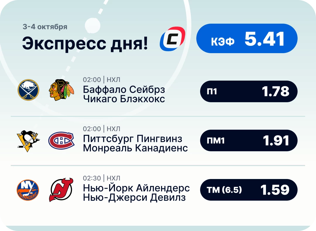 Экспресс дня на НХЛ Хоккейный экспресс дня на 3 октября №2