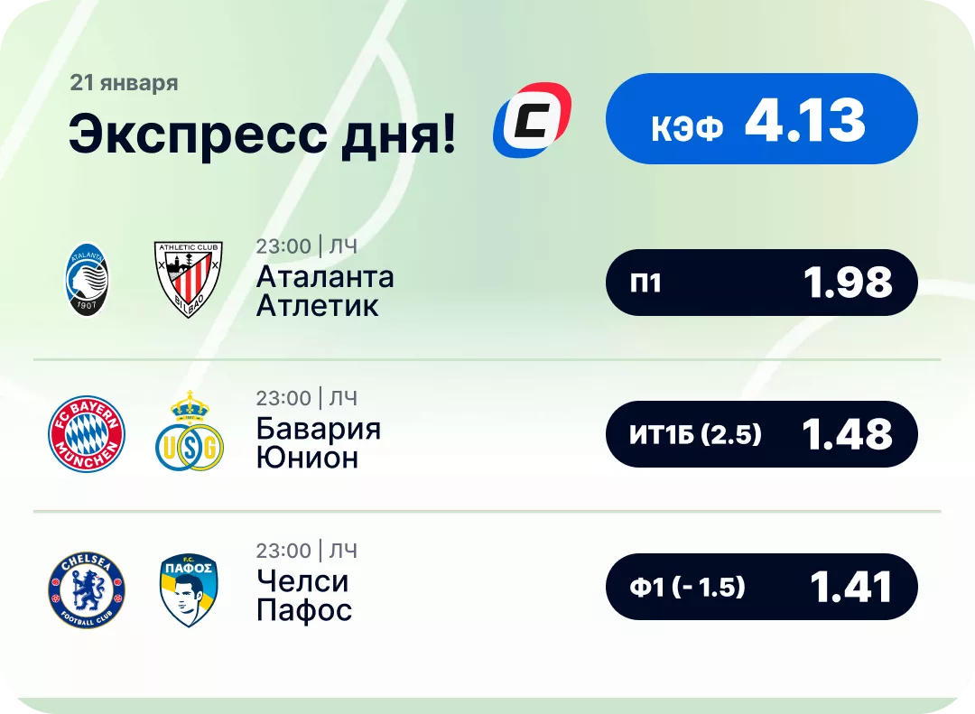 Футбольный экспресс дня на 21 января №2
