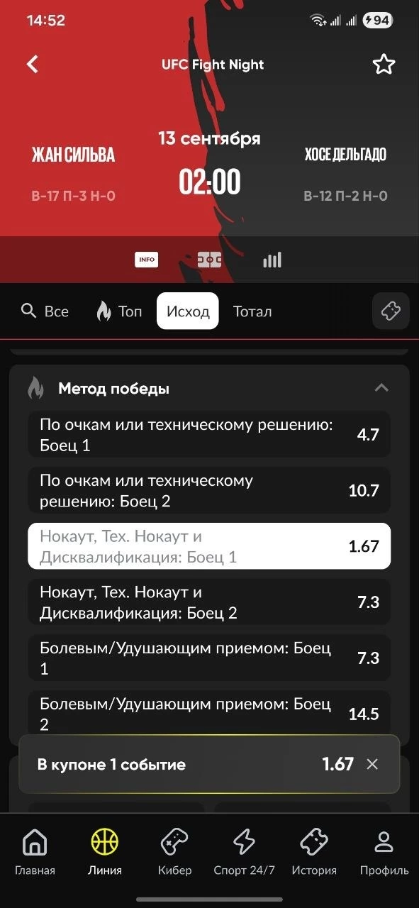 Победа техническим нокаутом в ставках Победа техническим нокаутом в ставках
