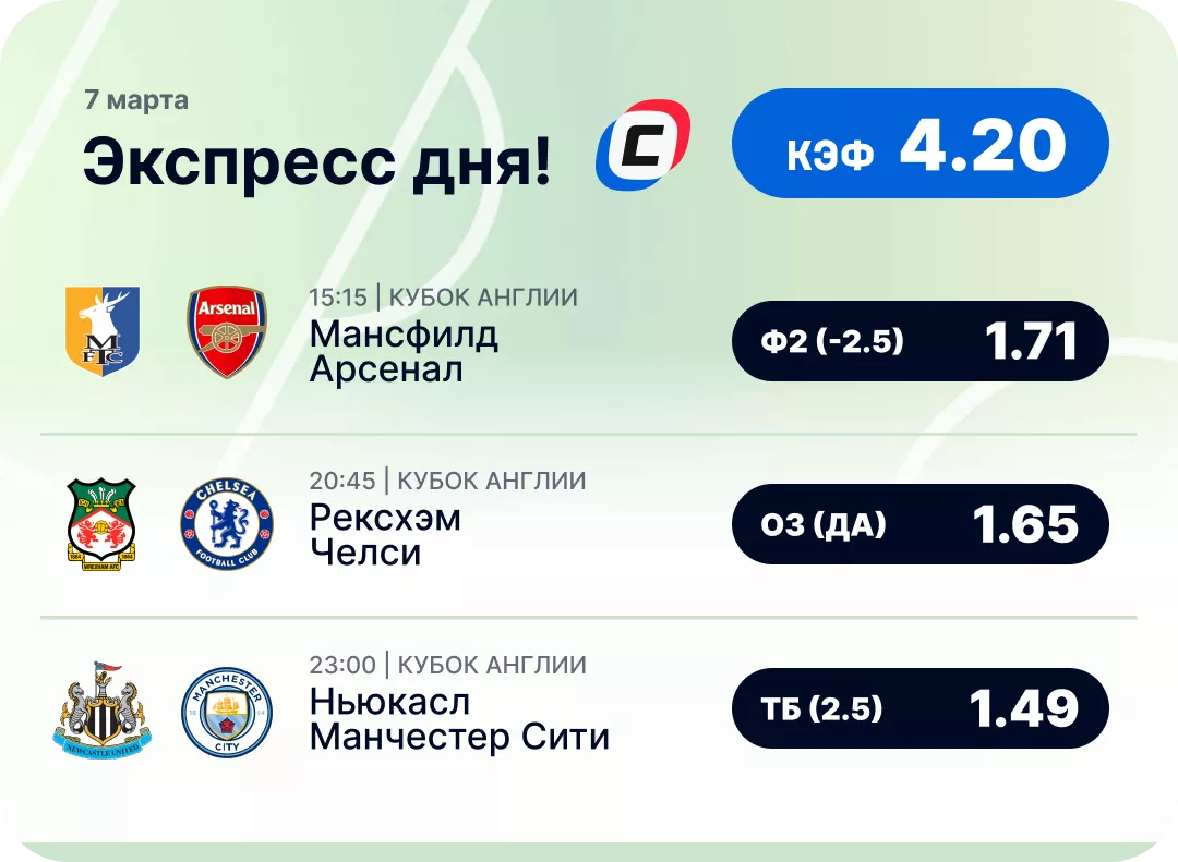 Футбольный экспресс дня на 7 марта №1