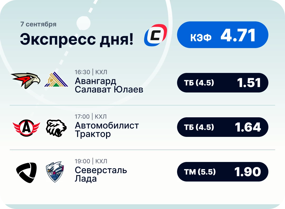 Экспресс на хоккей на сегодня Хоккейный экспресс дня на 7 сентября №2
