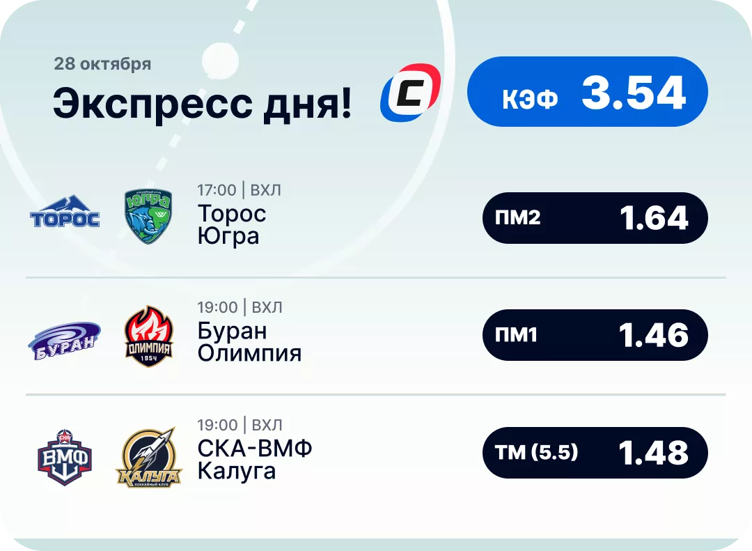 Экспресс дня на хоккей Хоккейный экспресс дня на 28 октября №2