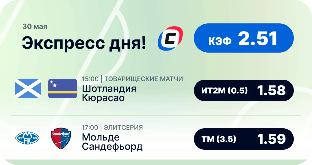 Экспресс дня на футбол на 30 мая