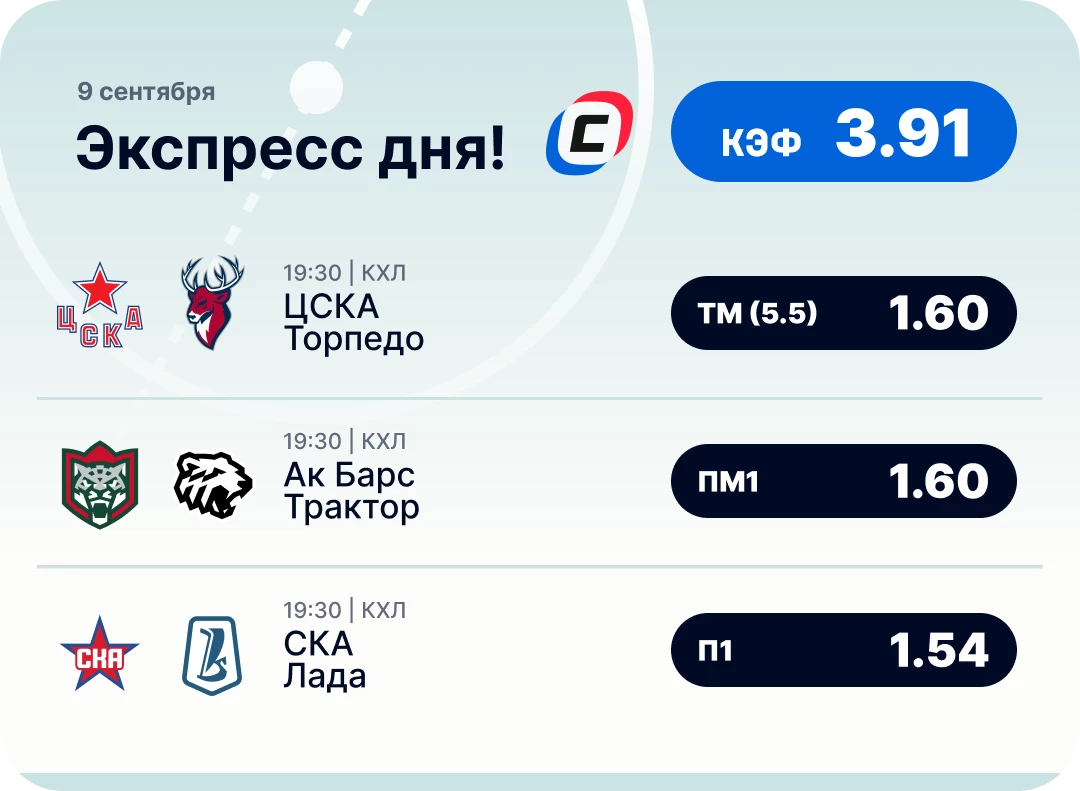 Хоккейный экспресс дня на 9 сентября