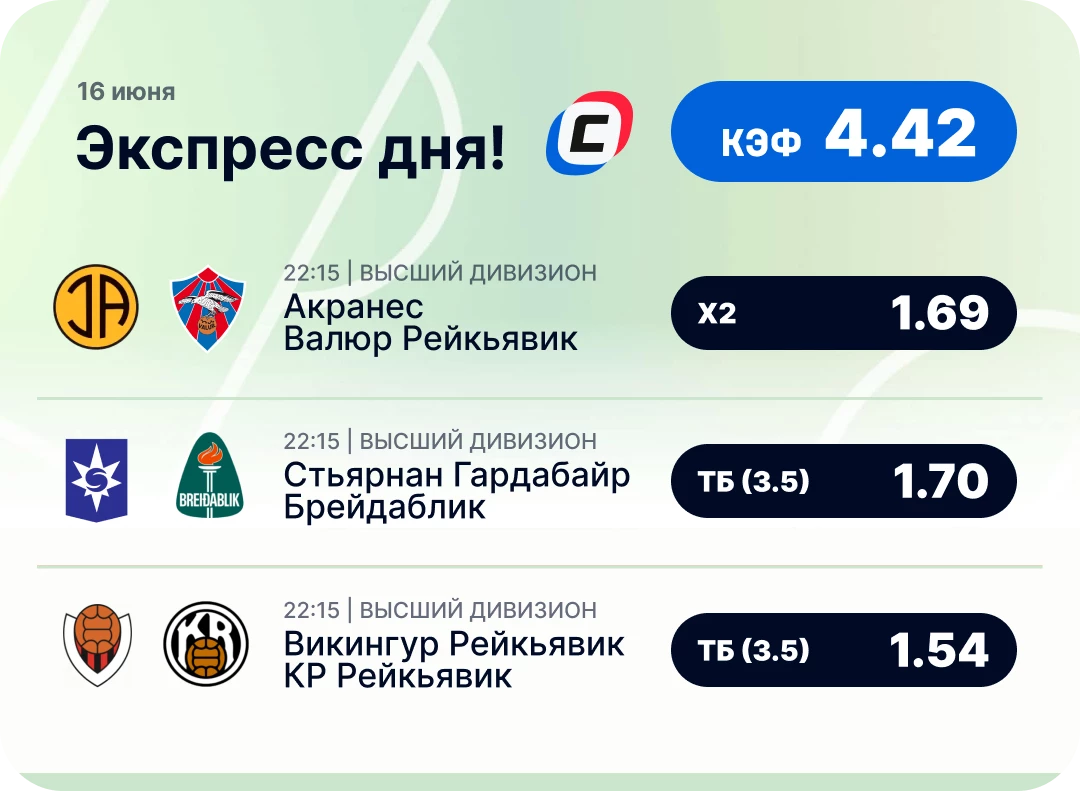 Экспресс на футбол на сегодня Футбольный экспресс дня на 16 июня