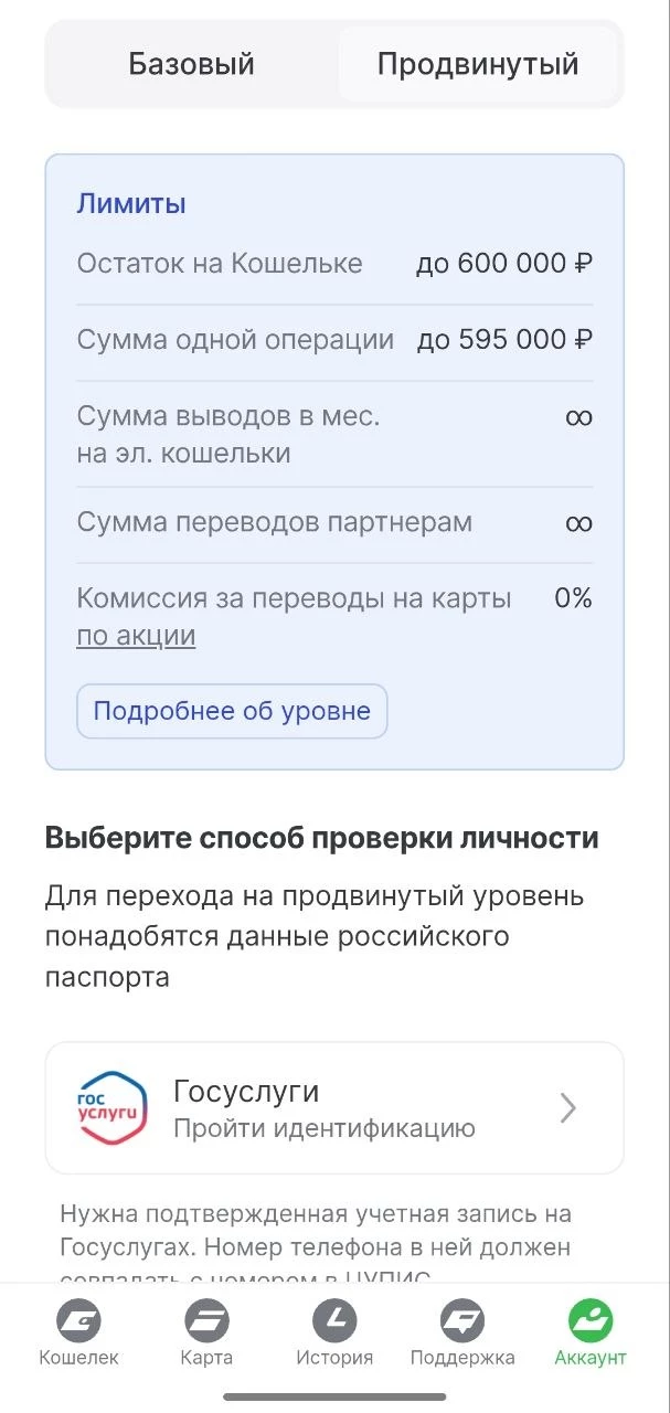 Продвинутая идентификация в ЦУПИС через Госуслуги