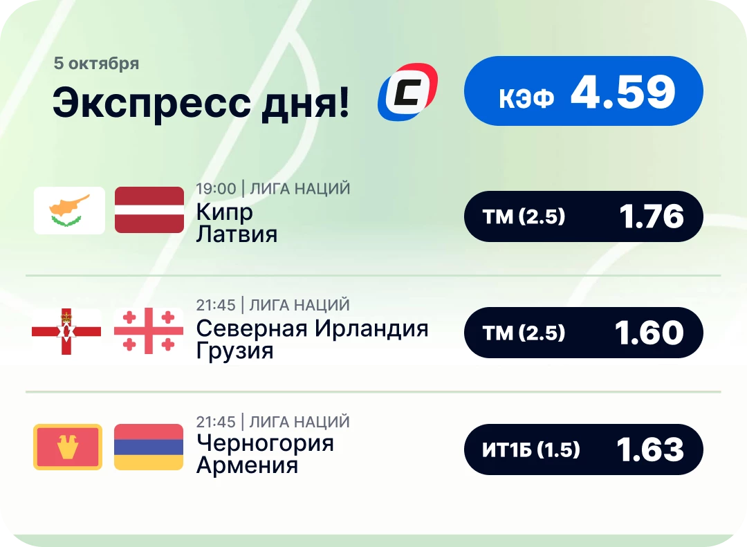 Экспресс на футбол на сегодня Футбольный экспресс дня на 5 октября №2