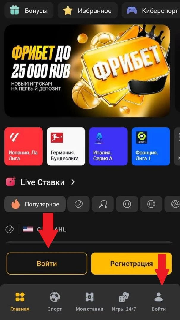 Вход в БК Мелбет