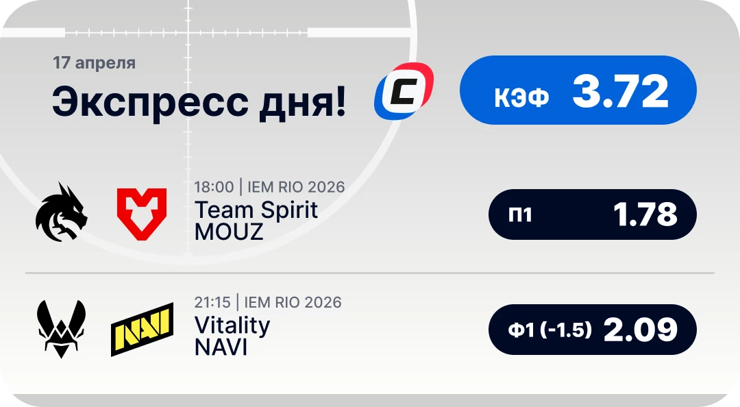 Экспресс на CS2 сегодня Киберспортивный экспресс дня на 17 апреля