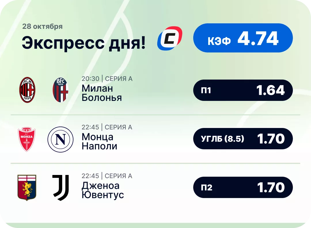 Экспресс на футбол на сегодня Футбольный экспресс дня на 28 октября №2