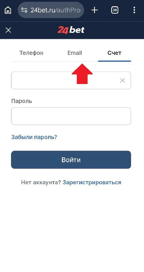 Способы входа в Личный кабинет БК 24Bet