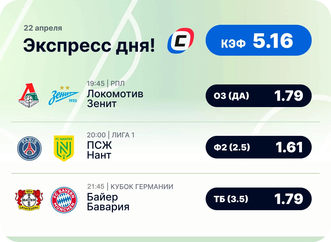 Экспресс на футбол на сегодня