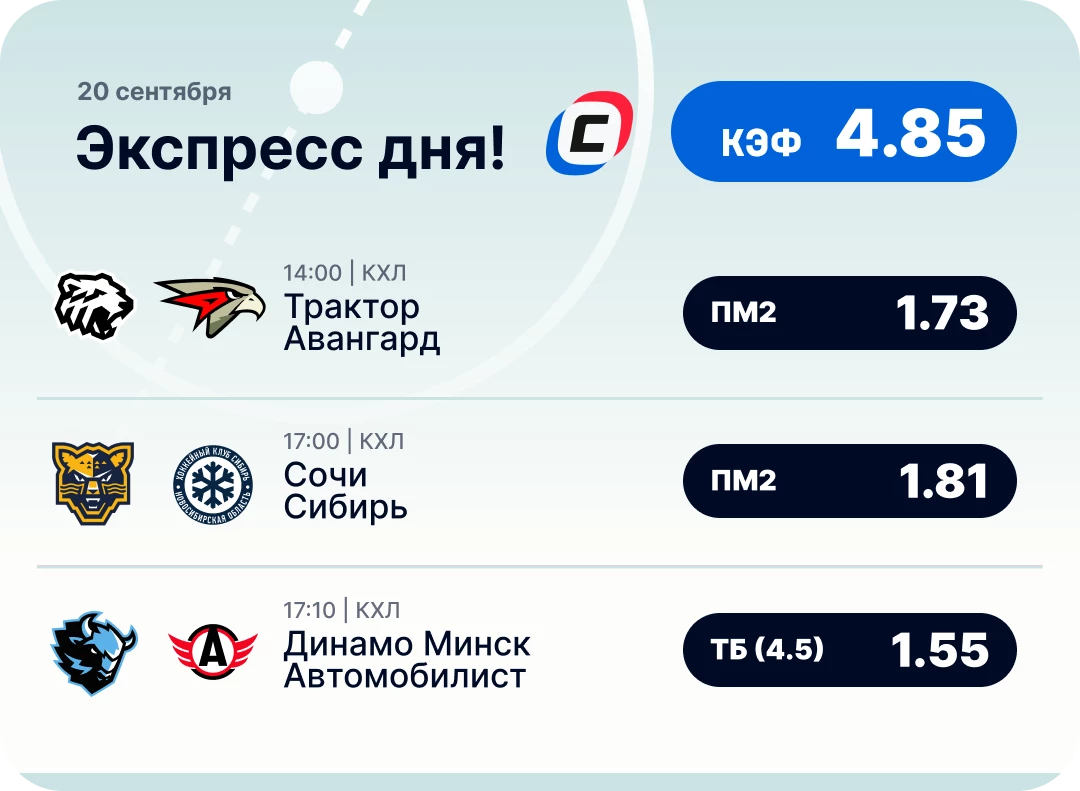 Хоккейный экспресс дня на 20 сентября