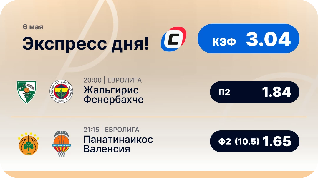 Баскетбольный экспресс дня на 6 мая