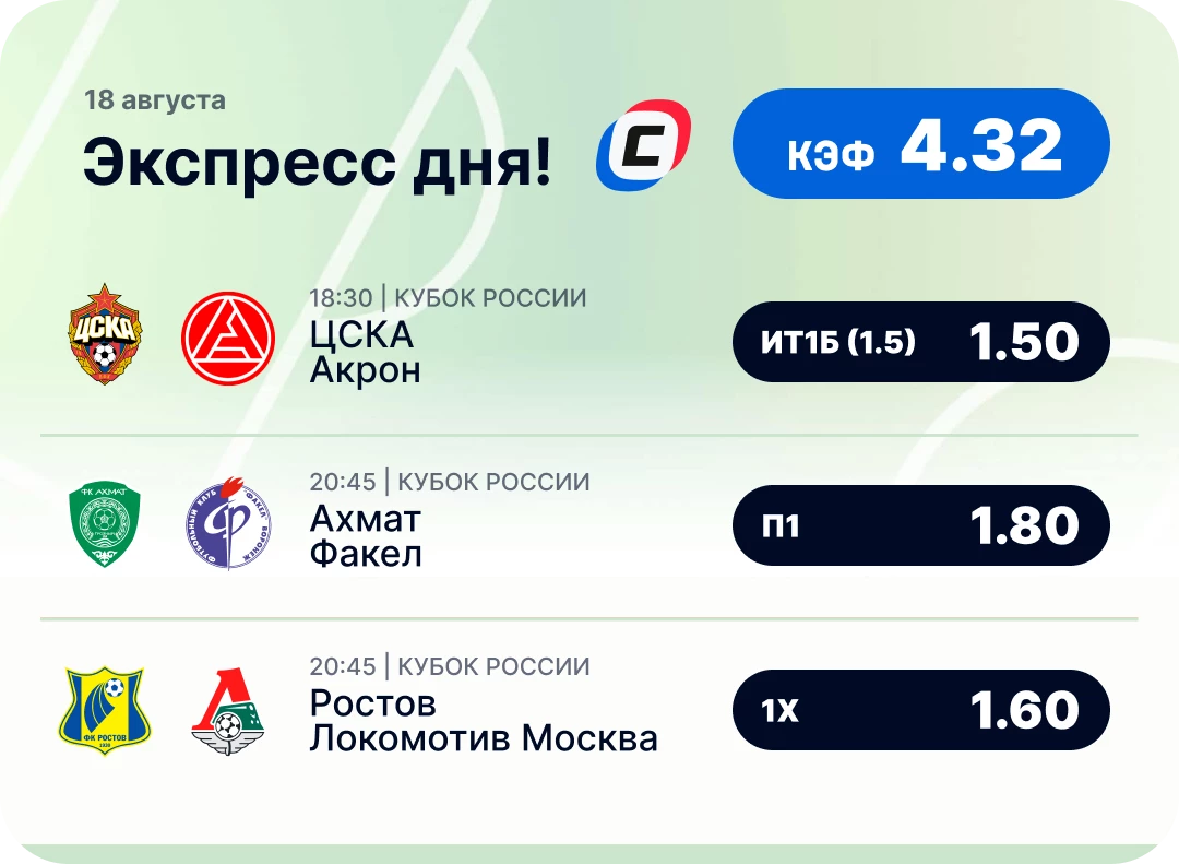Футбольный экспресс дня на 18 августа №2