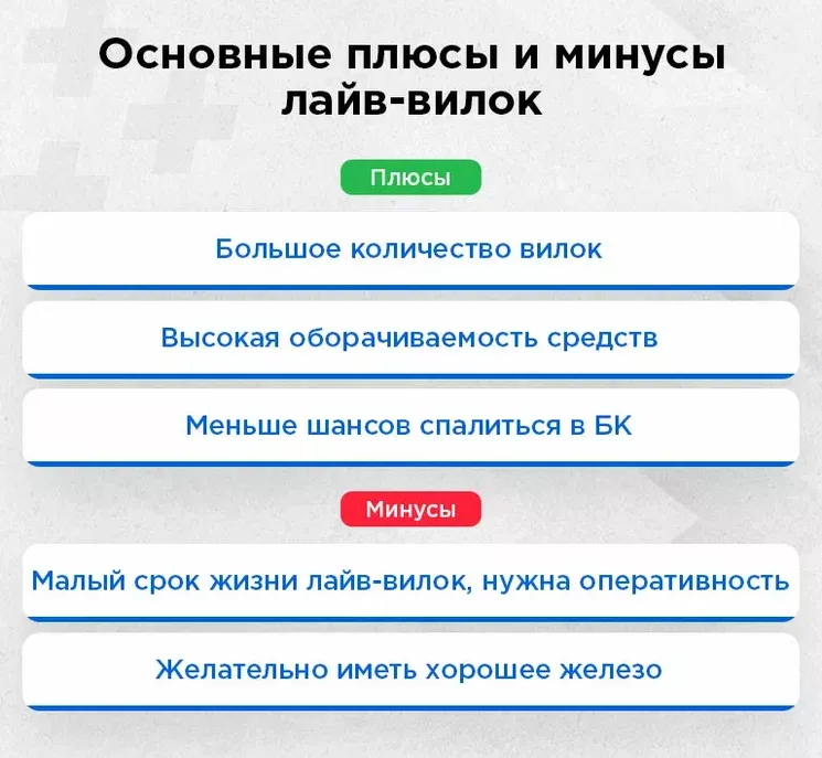 Преимущества и недостатки лайв-вилок