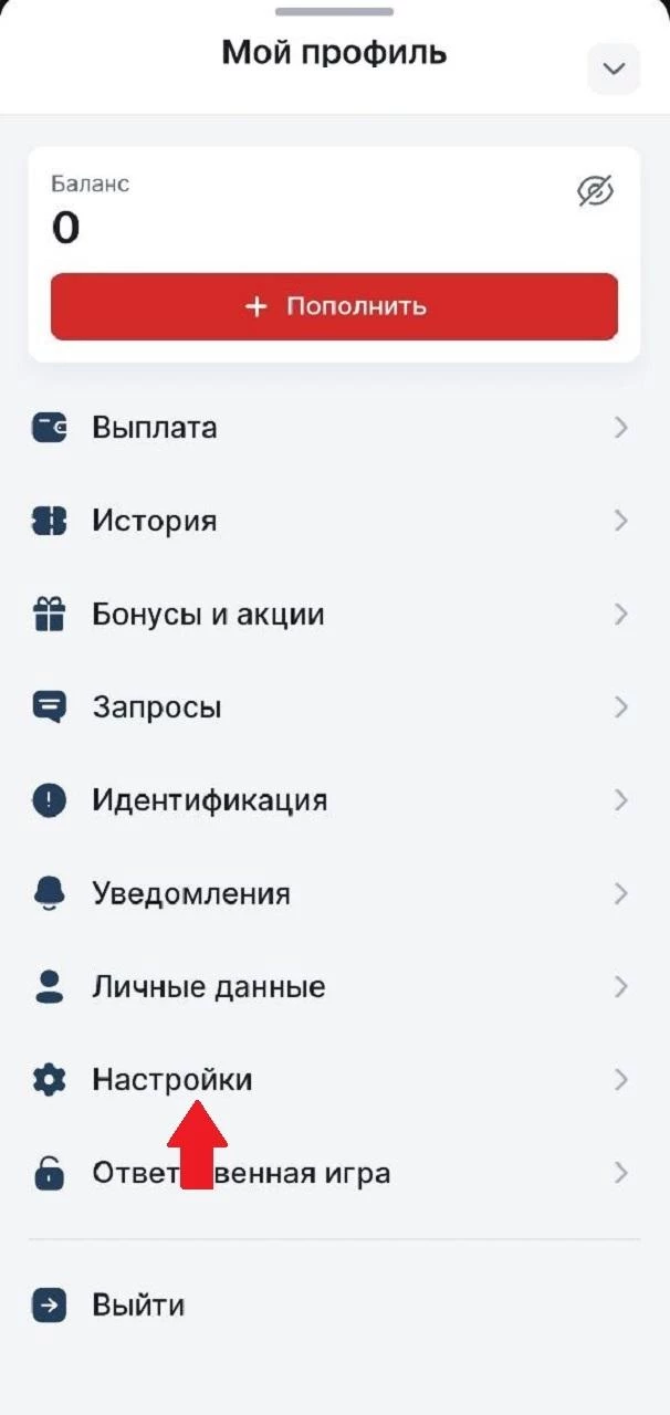 Раздел Настройки в БК 24Бет
