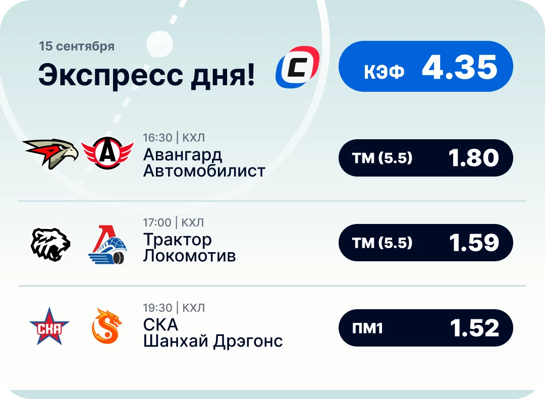 Хоккейный экспресс дня на 15 сентября