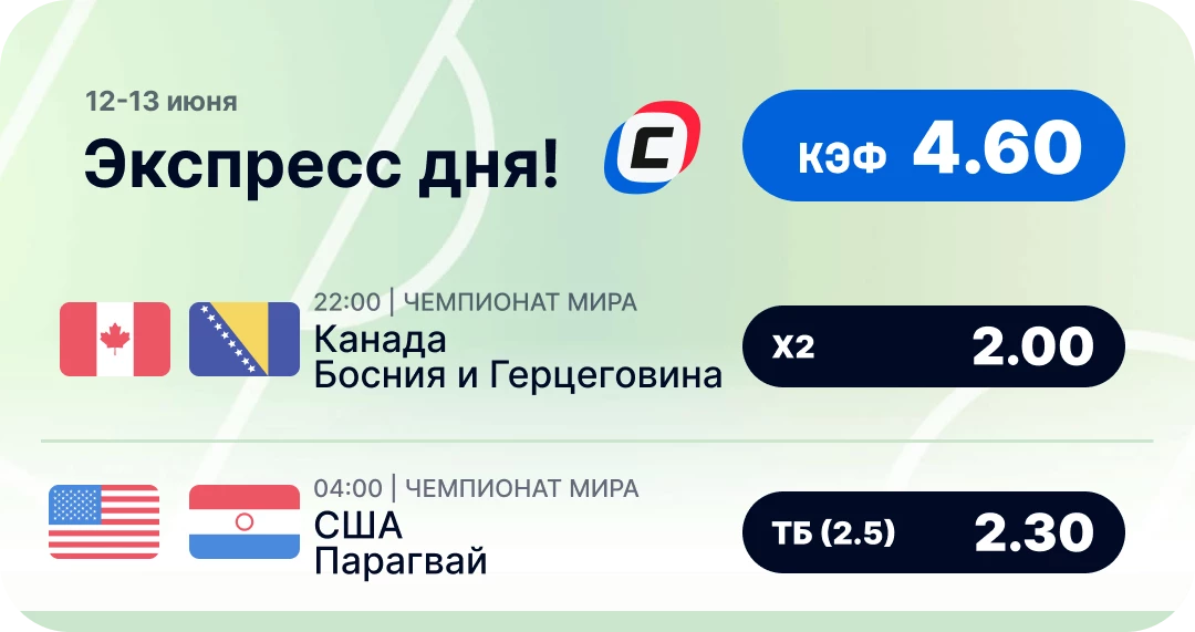 Экспресс на чемпионат мира Футбольный пресс дня на 10 июня