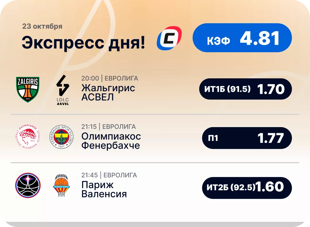 Баскетбольный экспресс дня на 23 октября №2