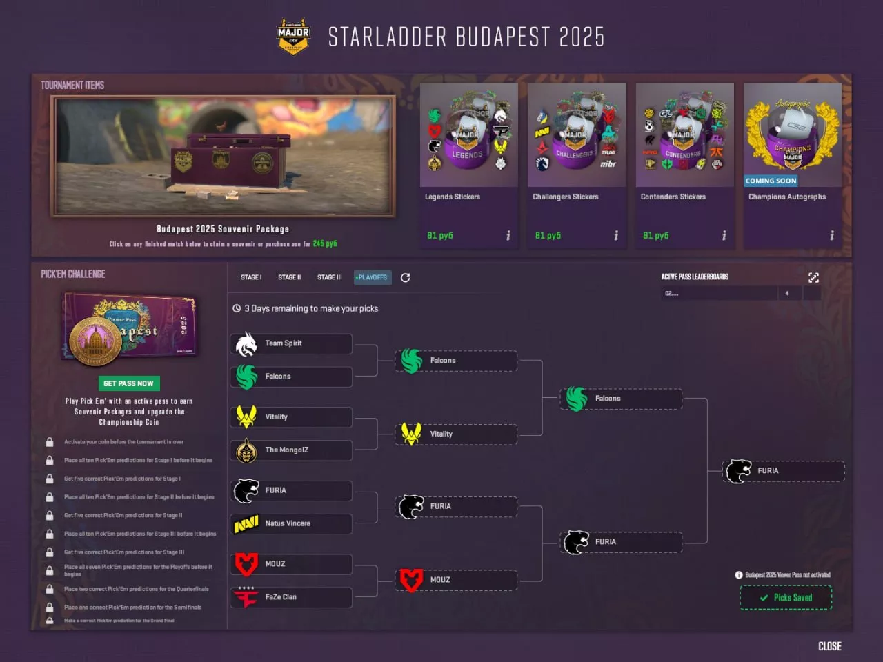 Pick’Em на плей-офф StarLadder Budapest Major 2025 Pick’Em на плей-офф StarLadder Budapest Major 2025