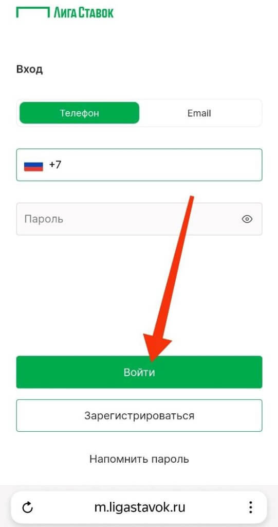 Вход в личный кабинет БК Лига Ставок