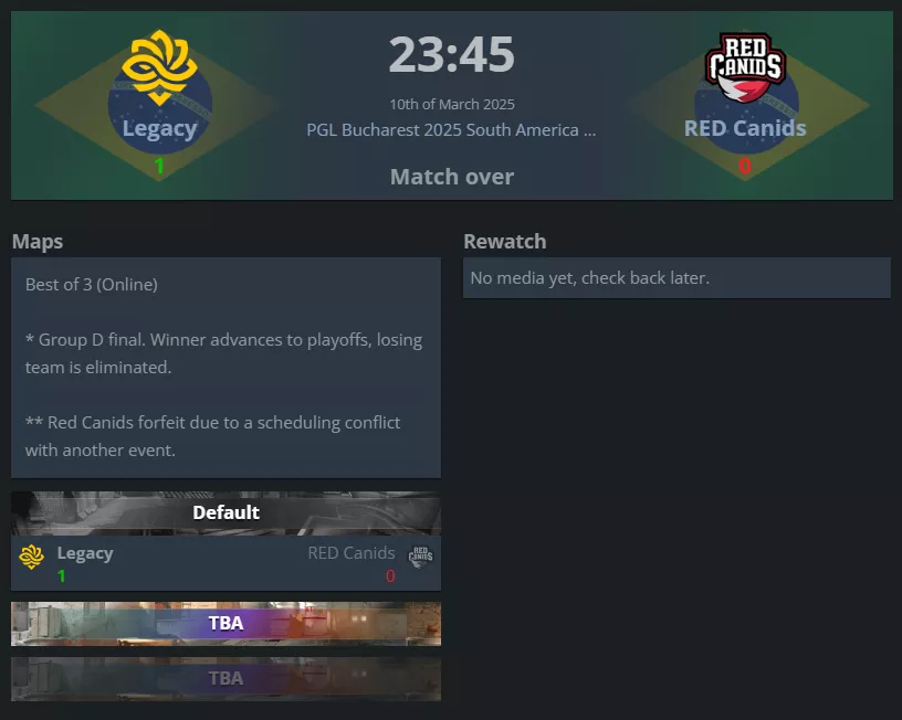 Тех поражение RED Canids против Legacy