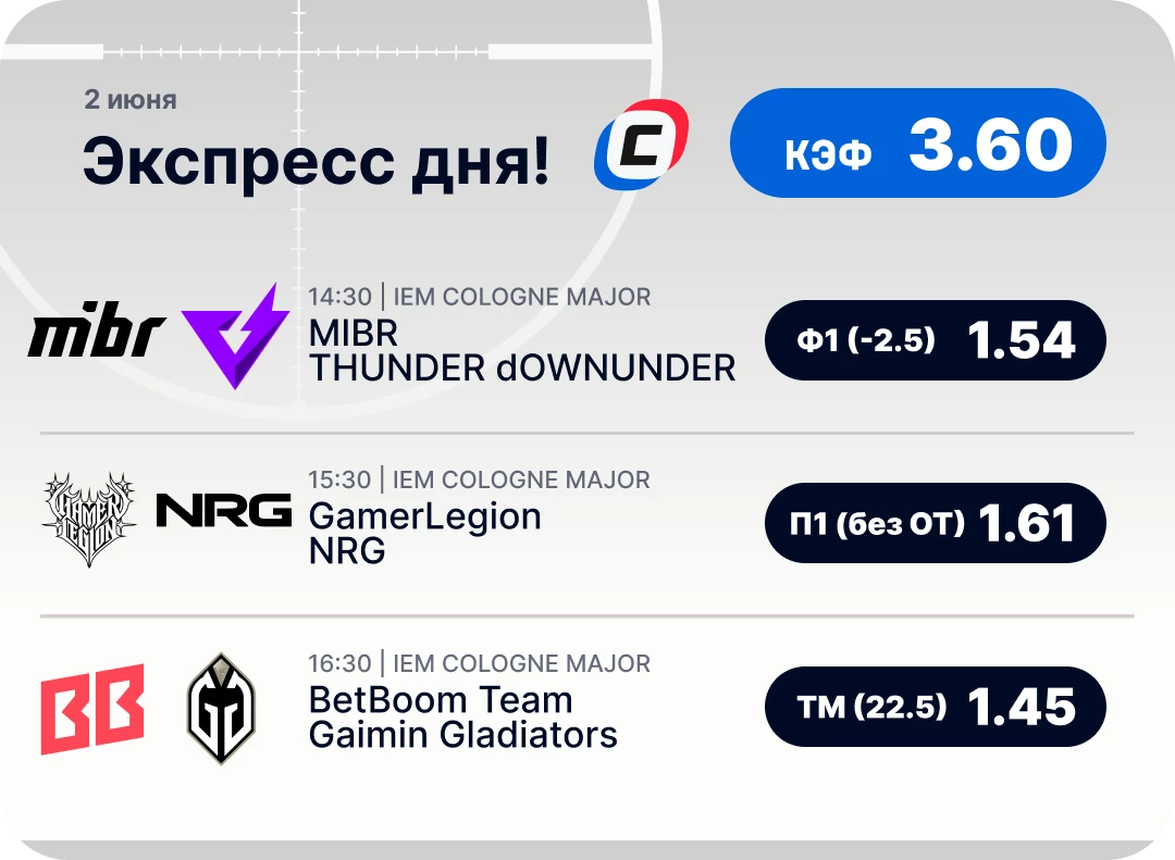 Экспресс от СТАВКА ТВ Экспресс дня на КС на 2 июня