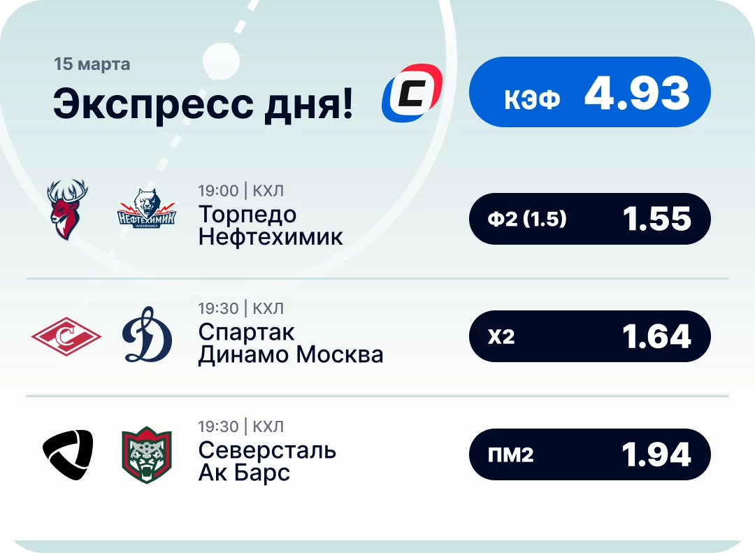 Экспресс на КХЛ сегодня Хоккейный экспресс дня на 16 марта №2