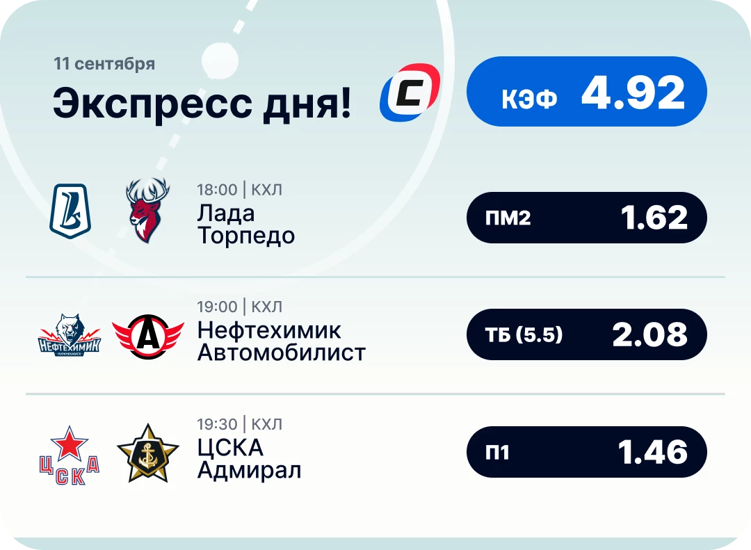 Хоккейный экспресс дня на 11 сентября