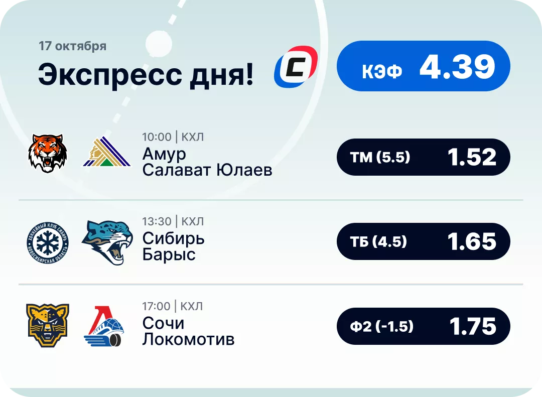 Хоккейный экспресс дня на 17 октября