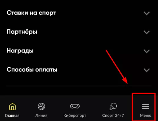 Меню с техподдержкой БК Бетбум