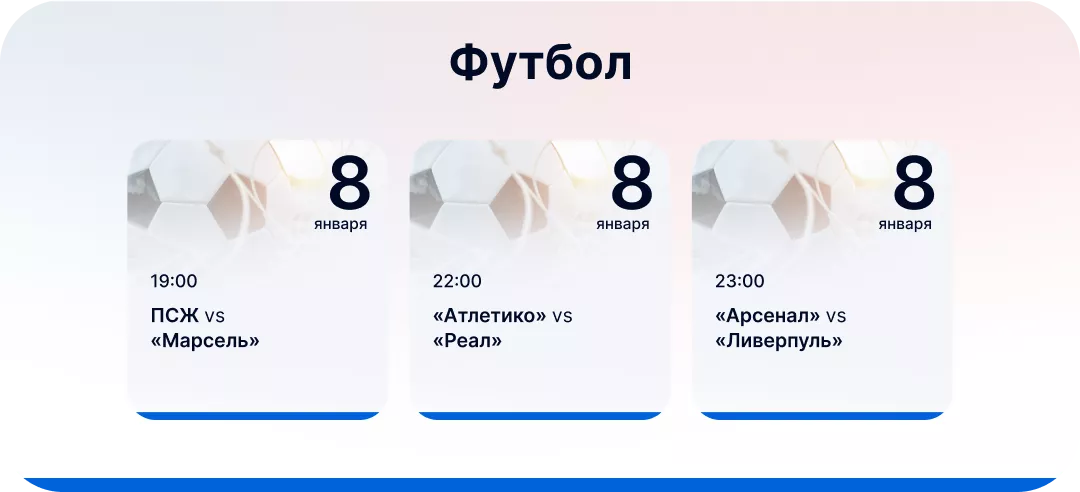 Футбольные события для ставок 8 января