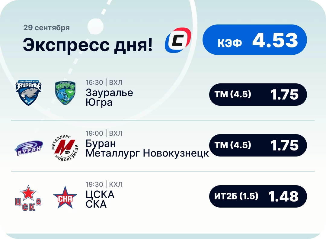 Хоккейный экспресс дня на 29 сентября