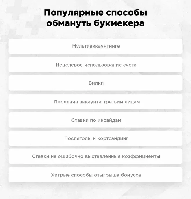 Как обмануть букмекерскую контору: способы и последствия