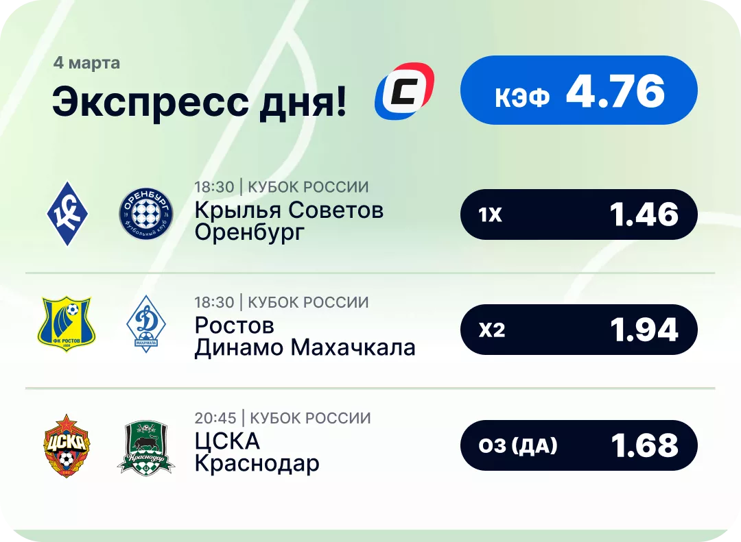 Футбольный экспресс дня на 4 марта №2