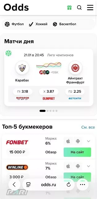 Честный обзор Odds ru Честный обзор Odds ru