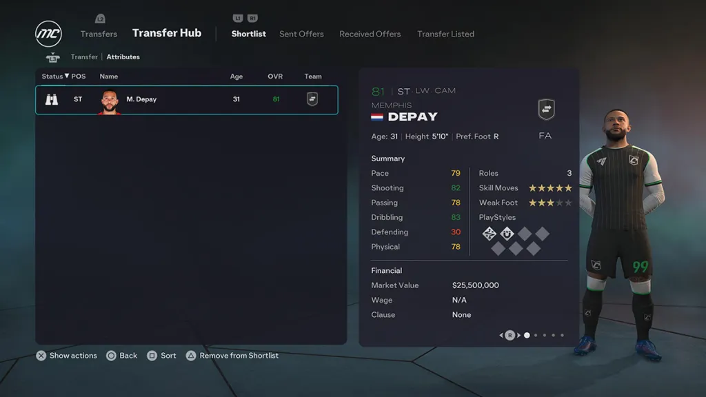 Мемфис Депай EA FC 26