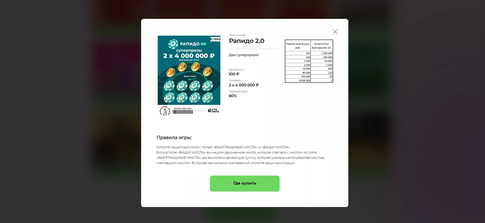 Моментальные лотереи Столото: обзор