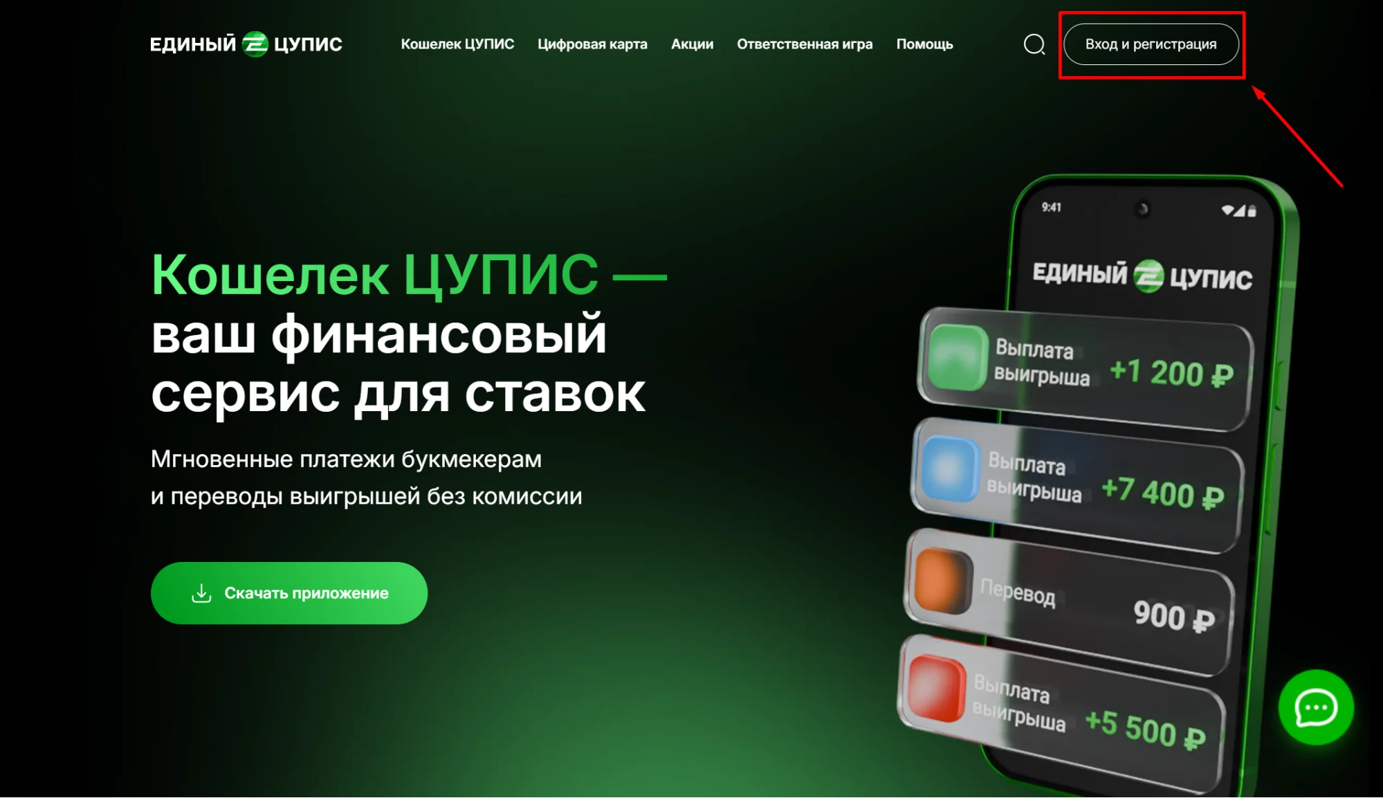Кнопка авторизации в ЕЦУПИС
