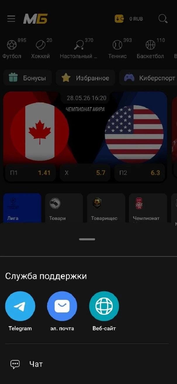 Способы связи с поддержкой БК Мелбет