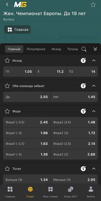Что означает фора 3.5 в футболе