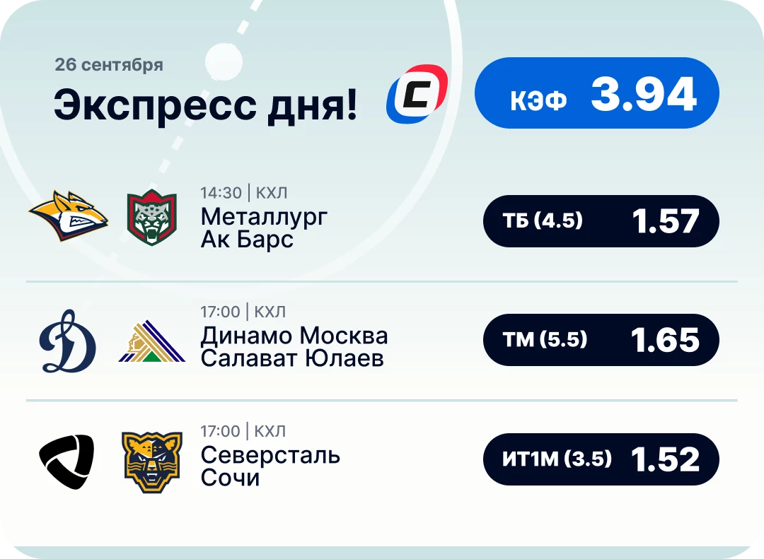 Хоккейный экспресс дня на 26 сентября