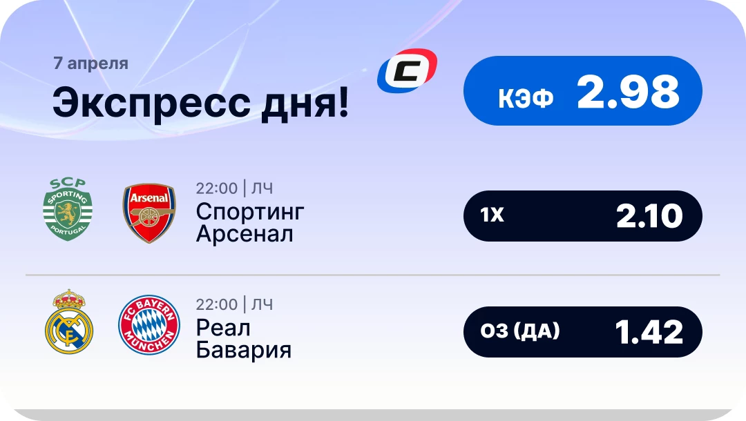 Экспресс дня на 7 апреля на Лигу чемпионов