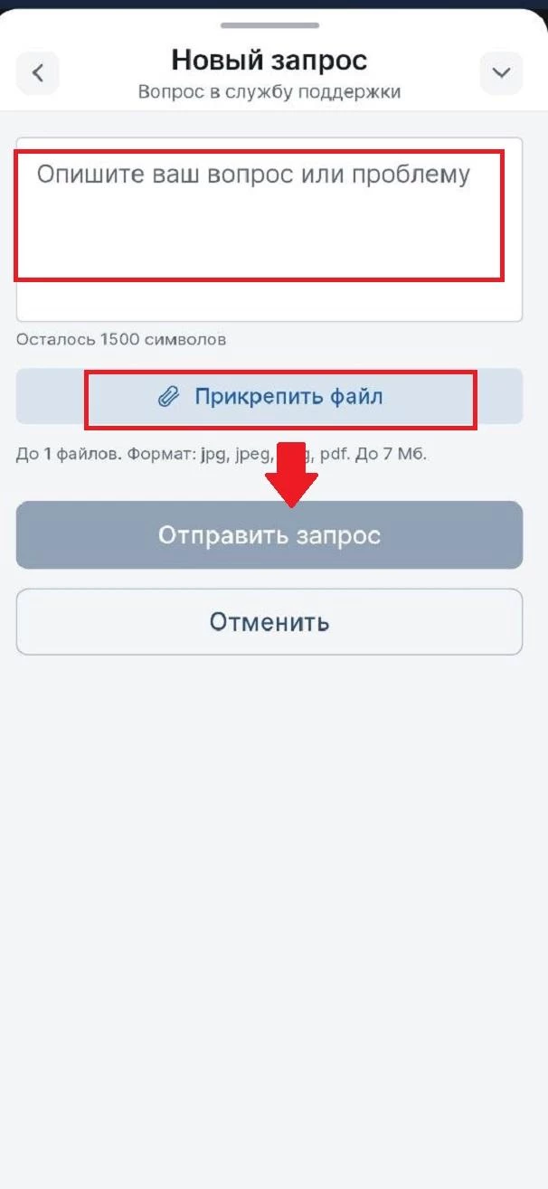 Форма запроса службу поддержки в БК 24Бет