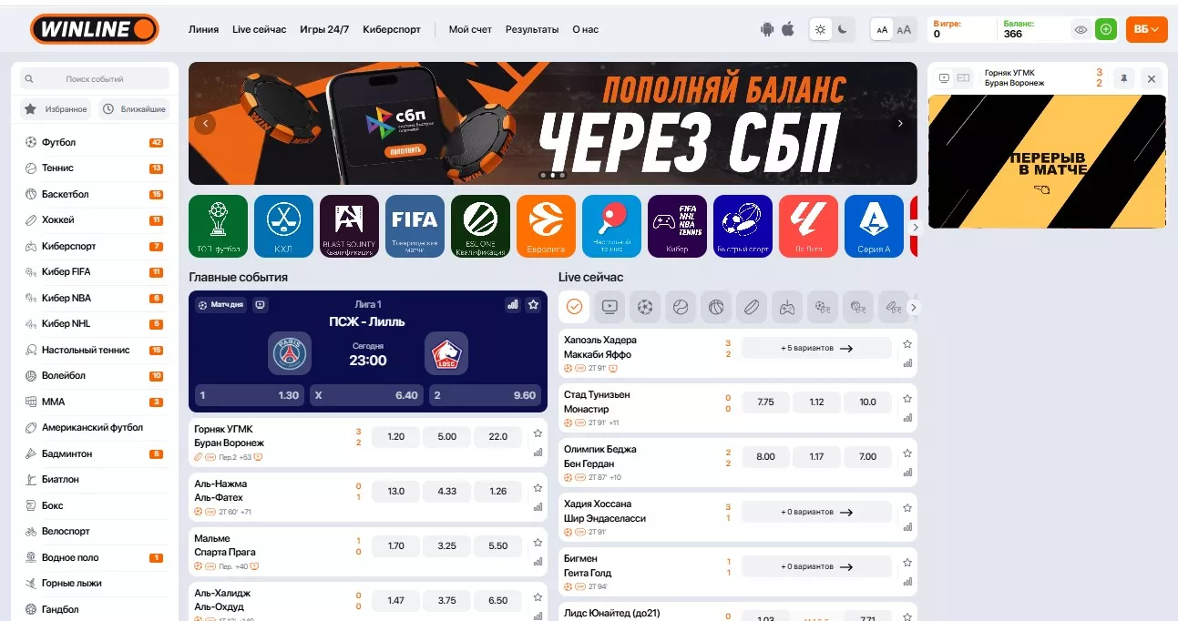 Букмекерская контора Винлайн