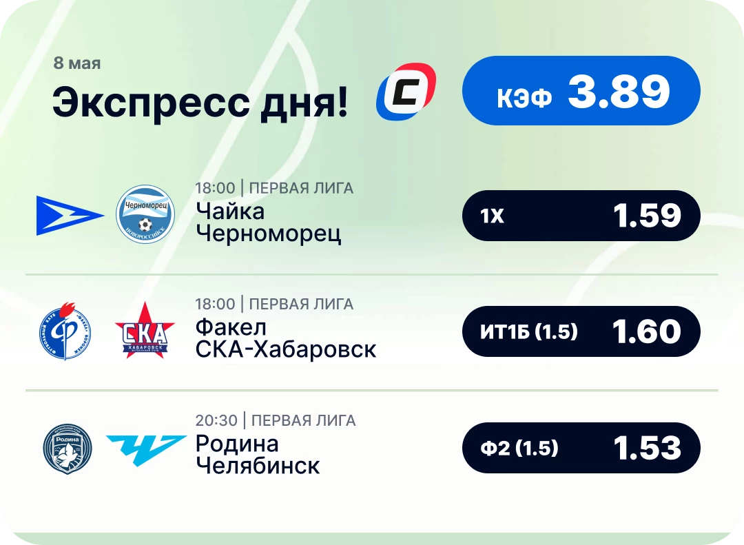 Футбольный экспресс дня на 8 мая №1